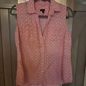 Talbots Sleeveless Pink Blouse Medium